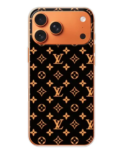Чехол для iPhone 17 Pro Max с картинкой «Золотая монограмма LV»