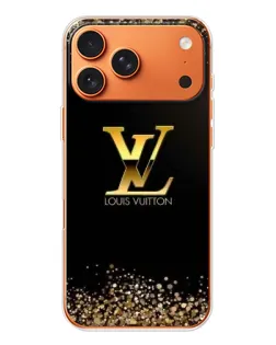 Чехол для iPhone 17 Pro Max с картинкой «LV — золотые искры»