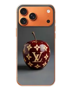 Чехол для iPhone 17 Pro Max с картинкой «Красное яблоко LV»
