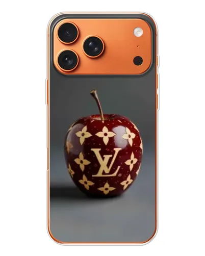 Чехол для iPhone 17 Pro Max с картинкой «Красное яблоко LV»