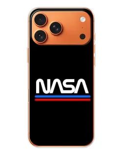 Чехол для iPhone 17 Pro Max с картинкой «NASA — классика Red Blue»
