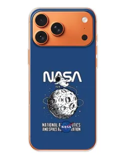 Чехол для iPhone 17 Pro Max с картинкой «NASA — лунная миссия»