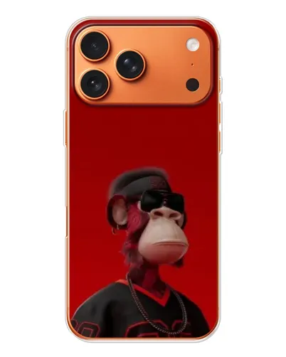 Чехол для iPhone 17 Pro Max с картинкой «Bored Ape в красном»