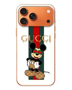 Чехол для iPhone 17 Pro Max с картинкой «Микки Маус Gucci — полосы»