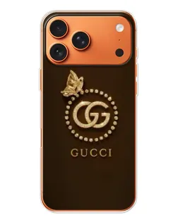 Чехол для iPhone 17 Pro Max с картинкой «Gucci — золотая бабочка»