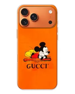 Чехол для iPhone 17 Pro Max с картинкой «Микки Маус Gucci — оранж»