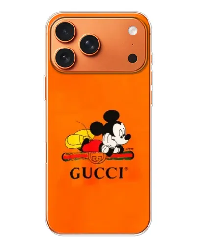 Чехол для iPhone 17 Pro Max с картинкой «Микки Маус Gucci — оранж»