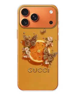 Чехол для iPhone 17 Pro Max с картинкой «Gucci — золотые бабочки» Чехол для iPhone 17 Pro Max с картинкой «Gucci — золотые бабочки»