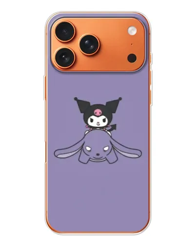 Чохол для iPhone 17 Pro Max з картинкою «Kuromi на ліловому фоні»