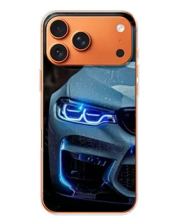 Чохол для iPhone 17 Pro Max з картинкою «Погляд BMW з синіми фарами»