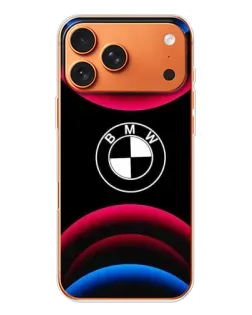 Чохол для iPhone 17 Pro Max з картинкою «Логотип BMW та неонові дуги»