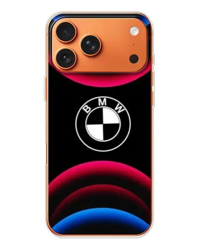Чохол для iPhone 17 Pro Max з картинкою «Логотип BMW та неонові дуги»