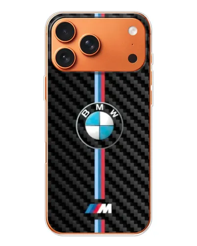 Чохол для iPhone 17 Pro Max з картинкою «Емблема BMW та карбон»