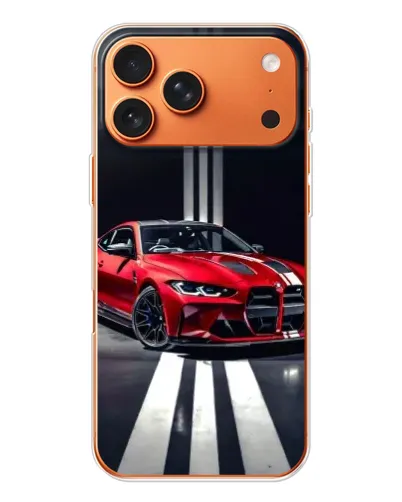 Чохол для iPhone 17 Pro Max з картинкою «Червона BMW на дорозі»