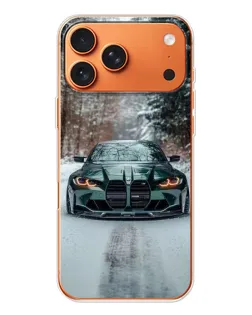 Чохол для iPhone 17 Pro Max з картинкою «BMW у зимовому лісі»