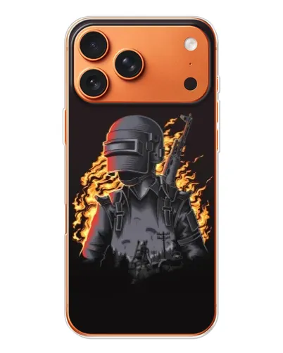 Чохол для iPhone 17 Pro Max з картинкою «PUBG — вогняний силует»
