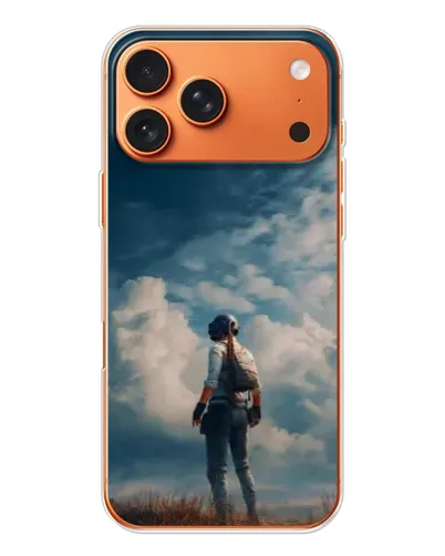 Чохол для iPhone 17 Pro Max з картинкою «Герой PUBG на скелі»