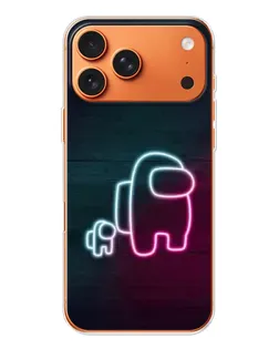 Чехол для iPhone 17 Pro Max с картинкой «Among Us неон-арт»