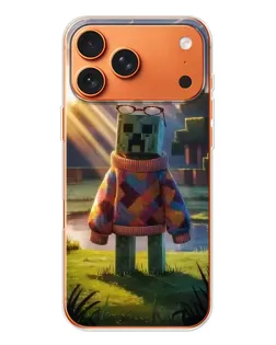 Чехол для iPhone 17 Pro Max с картинкой «Крипер в свитере»