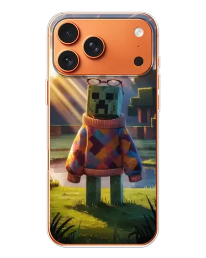 Чехол для iPhone 17 Pro Max с картинкой «Крипер в свитере» Чехол для iPhone 17 Pro Max с картинкой «Крипер в свитере»
