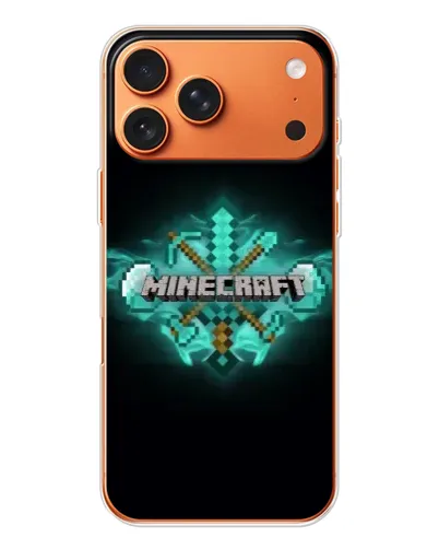 Чехол для iPhone 17 Pro Max с картинкой «Minecraft Diamond лого» Чехол для iPhone 17 Pro Max с картинкой «Minecraft Diamond лого»