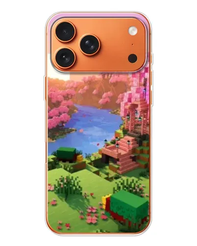 Чехол для iPhone 17 Pro Max с картинкой «Розовое дерево Minecraft» Чехол для iPhone 17 Pro Max с картинкой «Розовое дерево Minecraft»