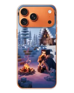 Чехол для iPhone 17 Pro Max с картинкой «Зимний Minecraft»