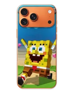 Чехол для iPhone 17 Pro Max с картинкой «Губка Боб Minecraft»