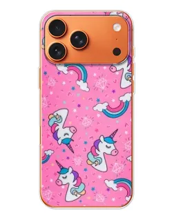 Чехол для iPhone 17 Pro Max с картинкой «Unicorn паттерн розовый»