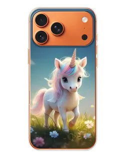 Чехол для iPhone 17 Pro Max с картинкой «Единорог на поляне»