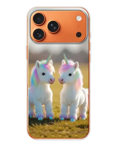 Чехол для iPhone 17 Pro Max с картинкой «Пара единорогов»