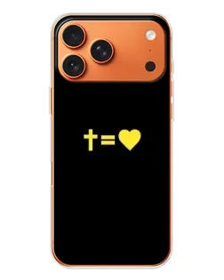 Чехол для iPhone 17 Pro Max с картинкой «Сердце и Крест»