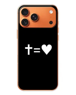 Чехол для iPhone 17 Pro Max с картинкой «Крест и Сердце»