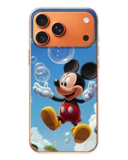 Чехол для iPhone 17 Pro Max с картинкой «Mickey и мыльные пузыри»
