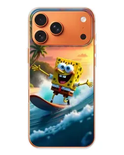 Чехол для iPhone 17 Pro Max с картинкой «Губка Боб серфингист»