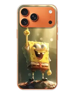 Чехол для iPhone 17 Pro Max с картинкой «Сияющий Спанч Боб»