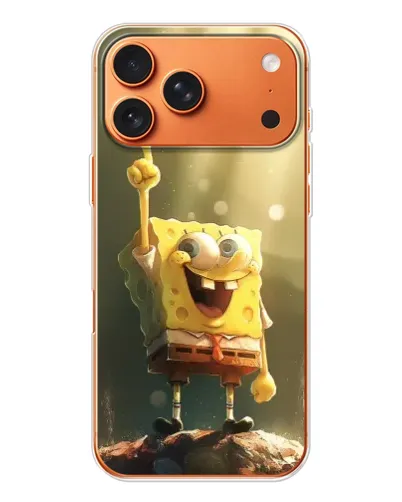 Чехол для iPhone 17 Pro Max с картинкой «Сияющий Спанч Боб»