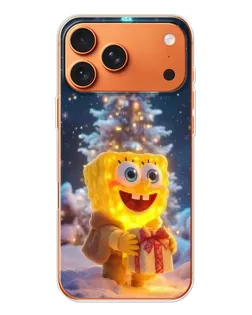 Чехол для iPhone 17 Pro Max с картинкой «Рождественский Спанч Боб»