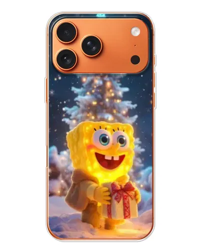 Чехол для iPhone 17 Pro Max с картинкой «Рождественский Спанч Боб»