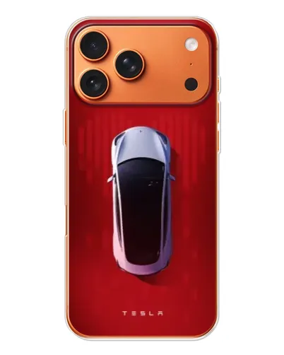 Чехол для iPhone 17 Pro Max с картинкой «Tesla Top View»