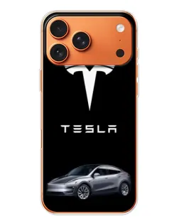 Чехол для iPhone 17 Pro Max с картинкой «Tesla Model Y»