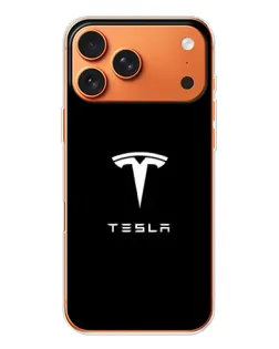 Чехол для iPhone 17 Pro Max с картинкой «Tesla White Logo»