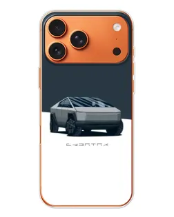 Чехол для iPhone 17 Pro Max с картинкой «Серебристый Cybertruck Tesla»