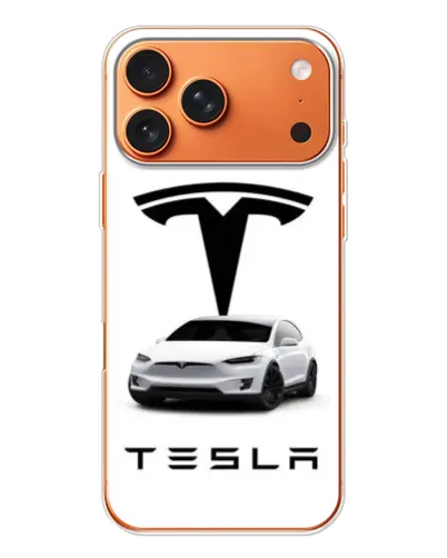 Чехол для iPhone 17 Pro Max с картинкой «Tesla White Style»