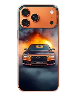 Чохол для iPhone 17 Pro Max з картинкою «Audi у вогняному диму»