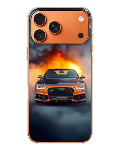Чохол для iPhone 17 Pro Max з картинкою «Audi у вогняному диму»