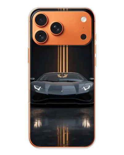 Чехол для iPhone 17 Pro Max с картинкой «Lamborghini золотые линии»