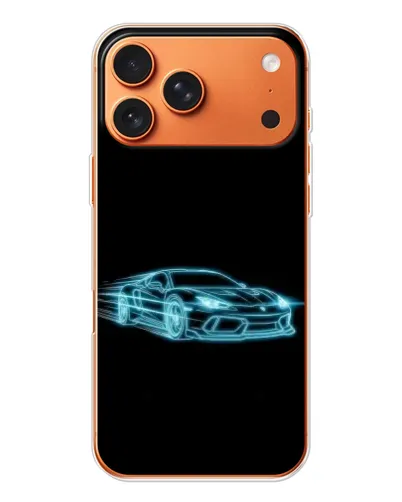 Чехол для iPhone 17 Pro Max с картинкой «Неоновый контур Lamborghini»