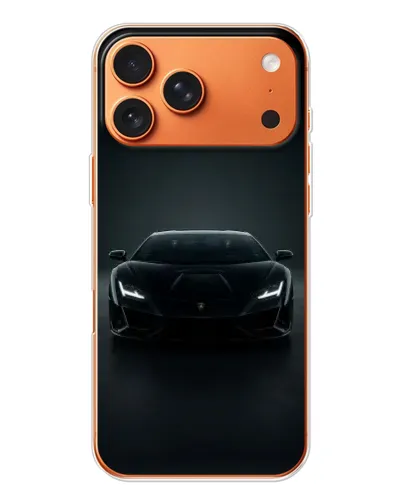 Чехол для iPhone 17 Pro Max с картинкой «Черный Lamborghini Aventador»