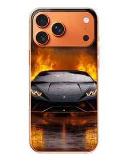 Чехол для iPhone 17 Pro Max с картинкой «Lamborghini в огне»